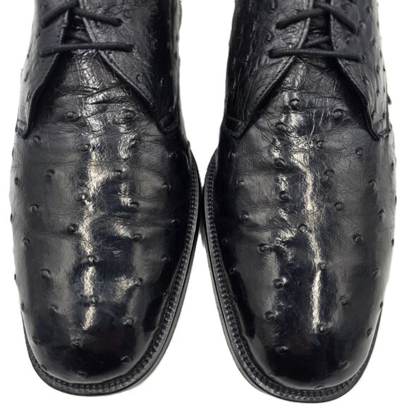 Mezlan Platinum Exotic Full Quill Ostrich Dress Shoes Men\'s 11.5M Black Oxfords main image 8